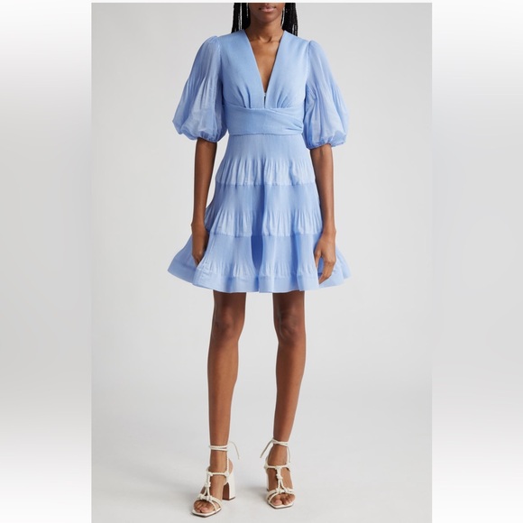 Zimmermann pleated tiered minidress